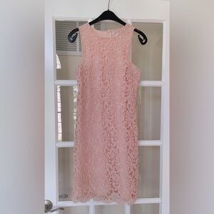 Lace midi dress - pale pink - size medium. NWOT!